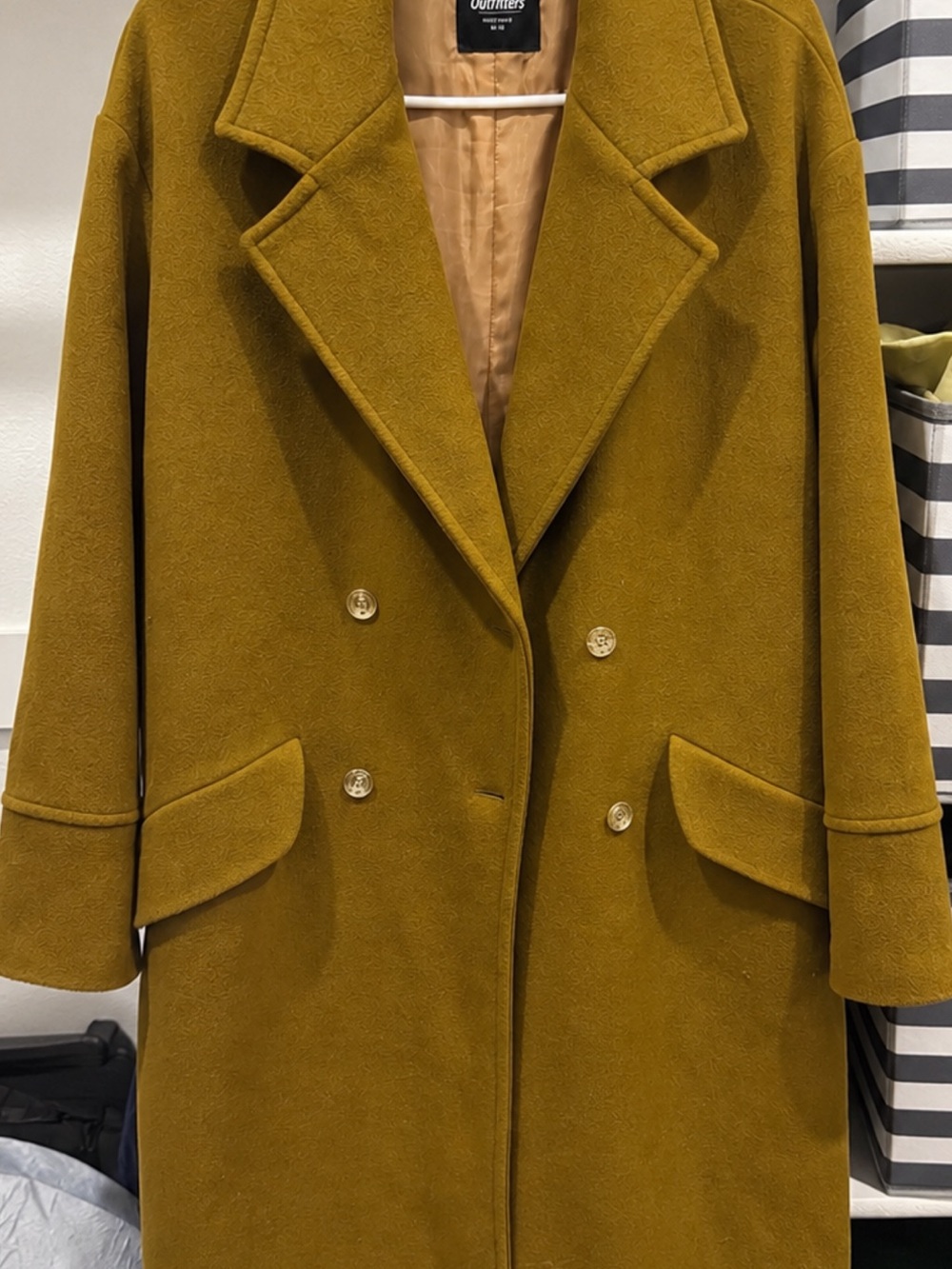 Double-Breasted Trench Coat in Olive Green